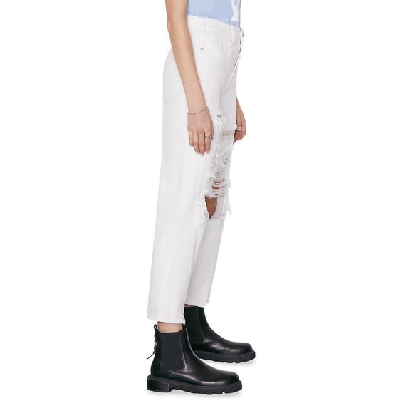 COPY - FrameLe Jane Mid-Rise Distressed Cropped Straight-Leg Mini Slit Jeans si… - Picture 6 of 6